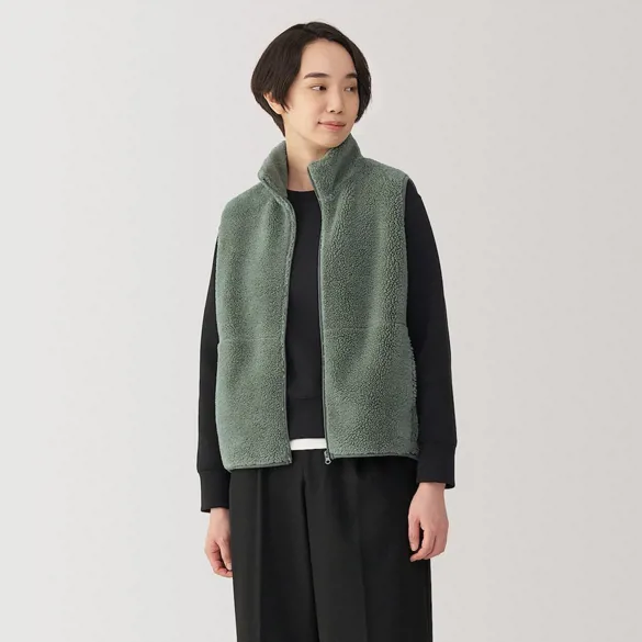 Model wearing MUJI clothing products